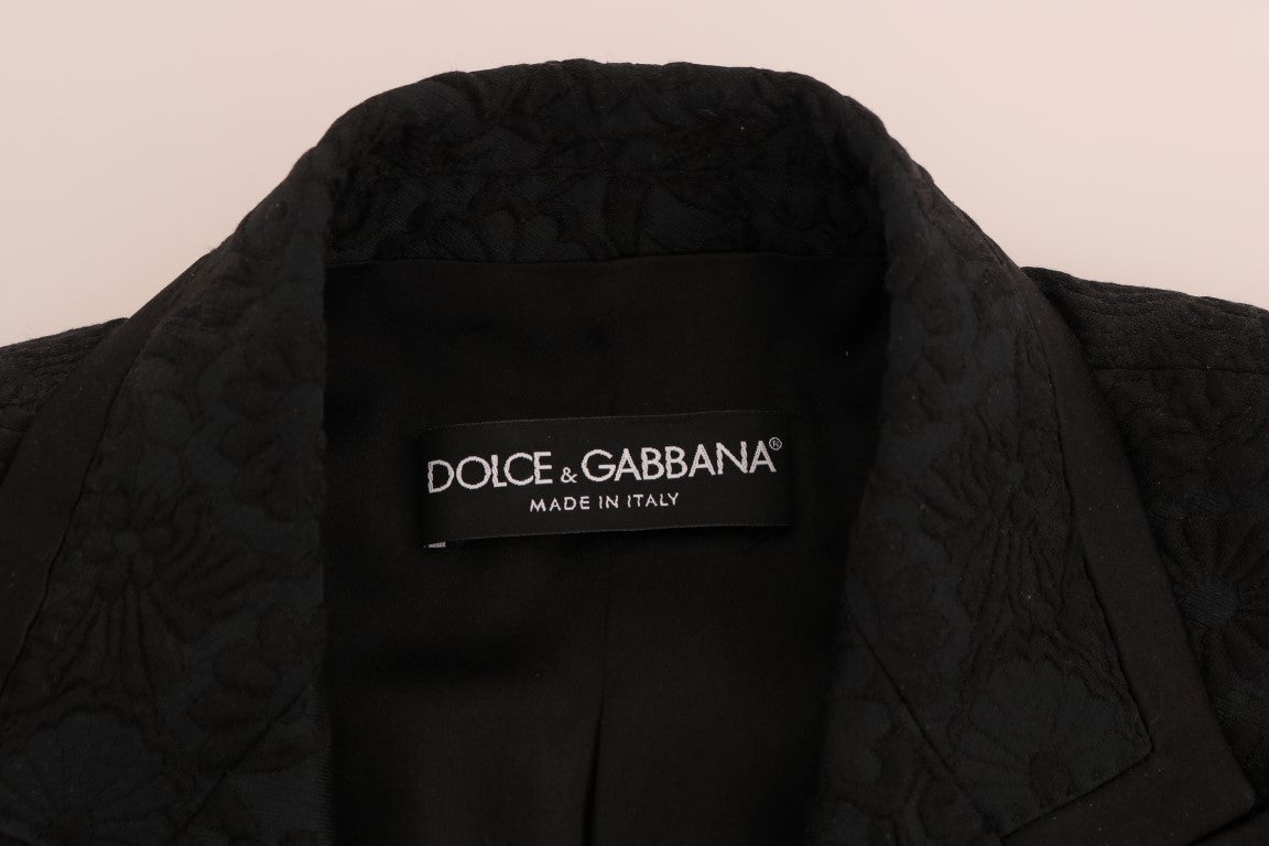 Dolce & Gabbana Schwarze Brokat-Blazer-Jacke