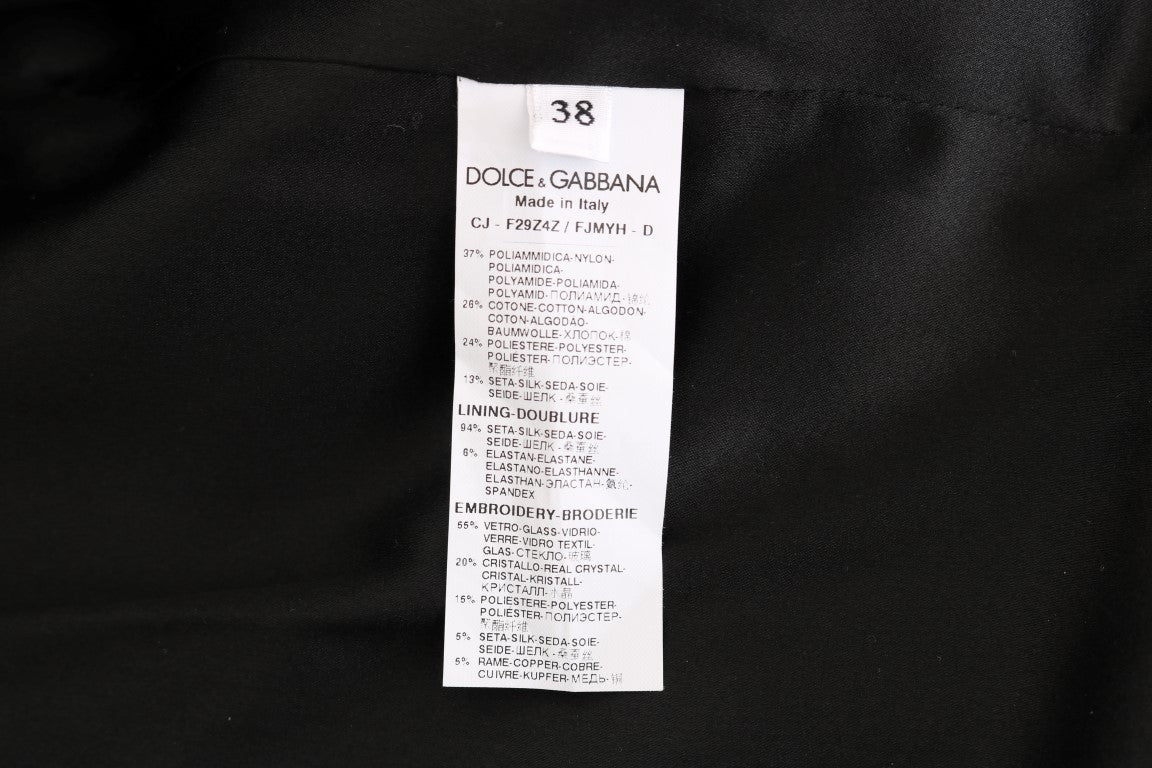 Dolce & Gabbana Schwarze Brokat-Blazer-Jacke