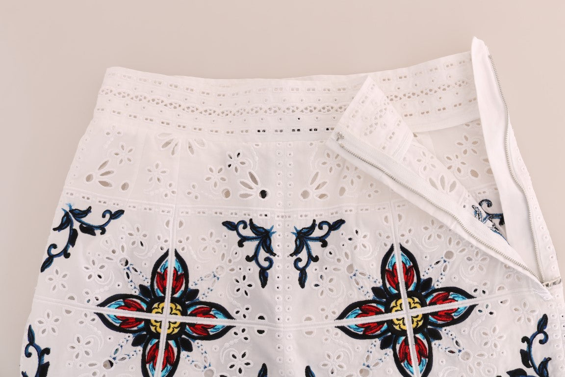 Dolce & Gabbana Mulicolor Majolika Ausschnitt Caprihose