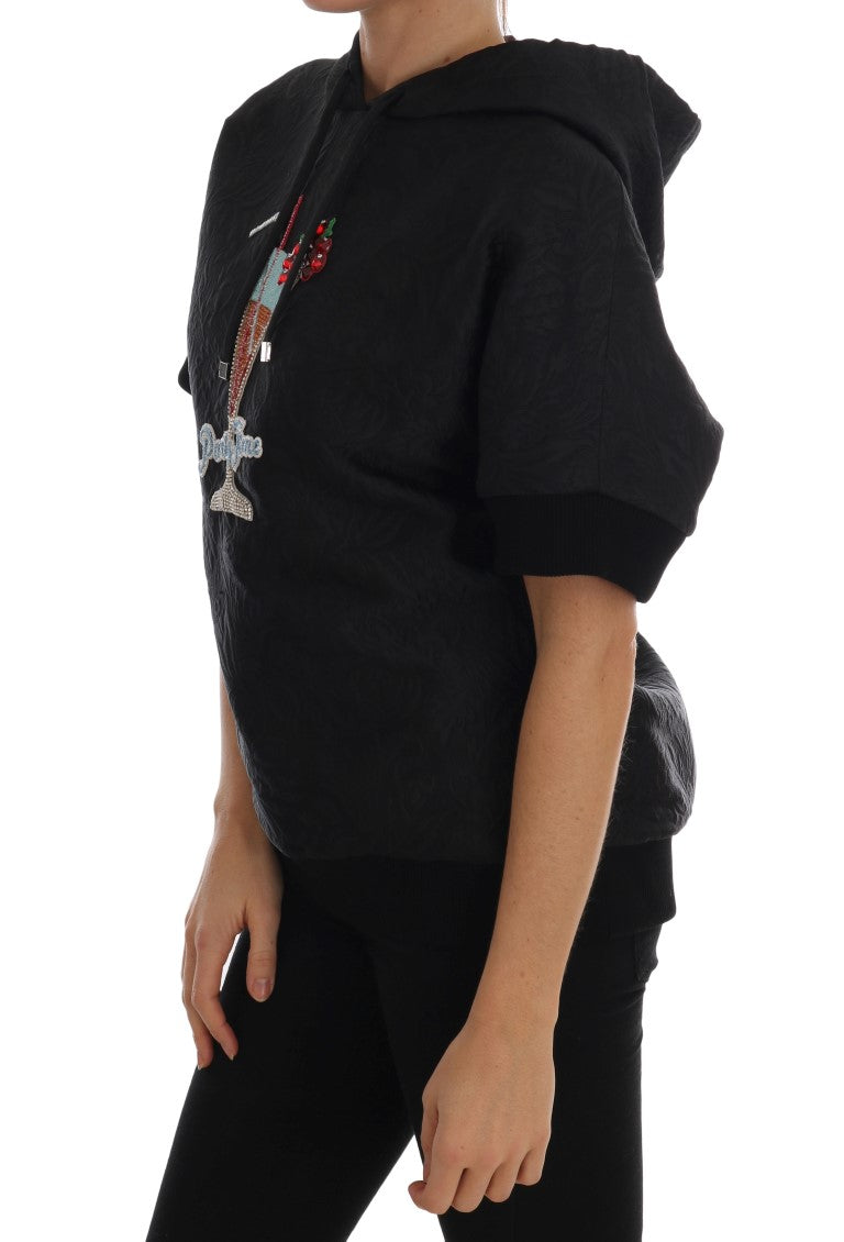 Dolce & Gabbana Schwarzer Märchen-Kristall-Kapuzenpulli