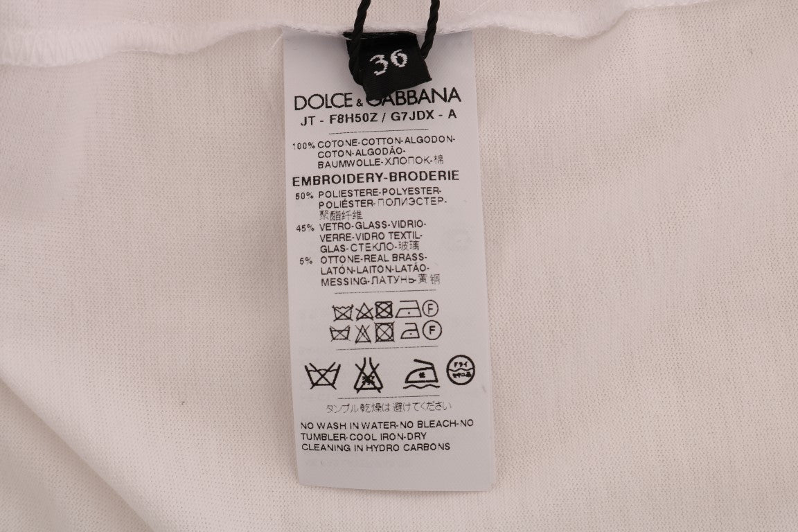 Dolce & Gabbana Weißes T-Shirt Märchen aus Baumwolle