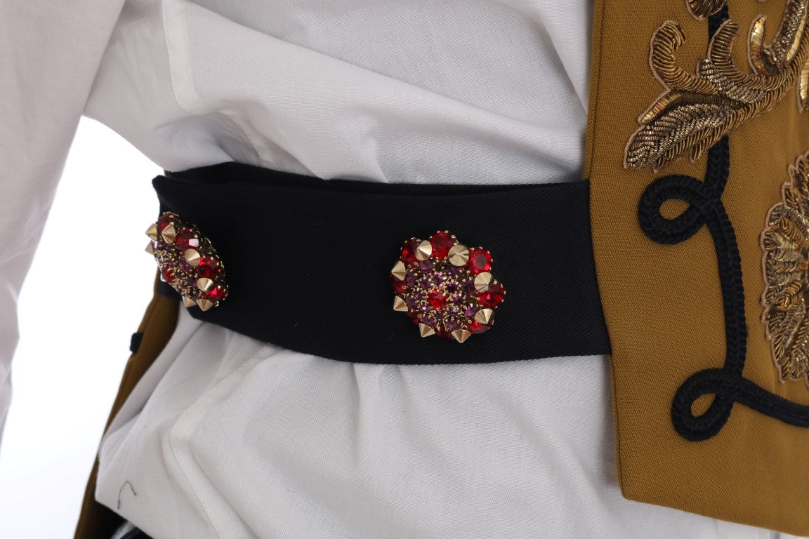 Dolce & Gabbana Gelbe Kristallkreuz-Weste Jacke