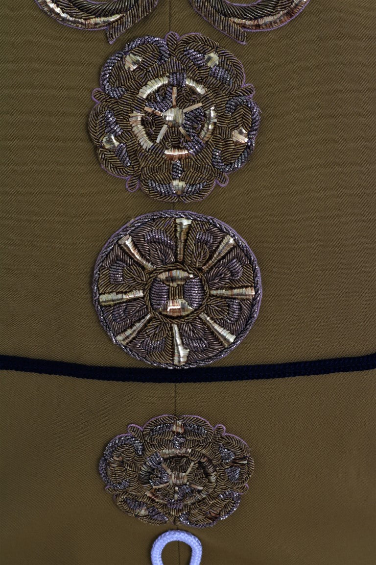 Dolce & Gabbana Gelbe Kristallkreuz-Weste Jacke