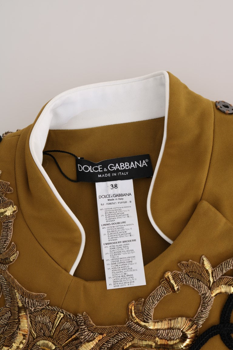 Dolce & Gabbana Gelbe Kristallkreuz-Weste Jacke