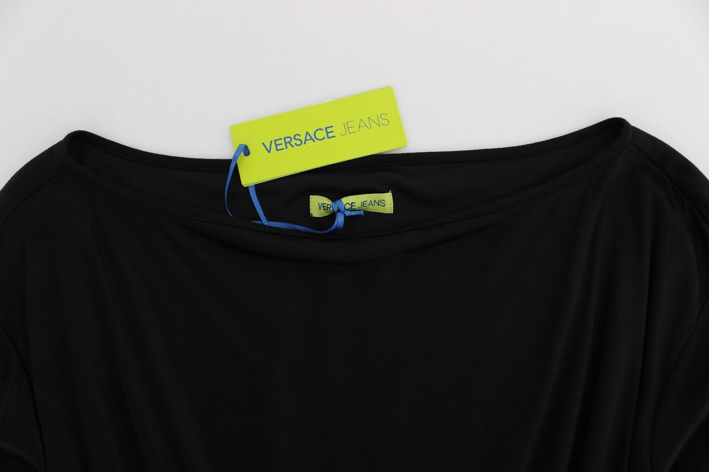 Versace Jeans Schwarzes Modal-Seiden-Shift-Kniekleid