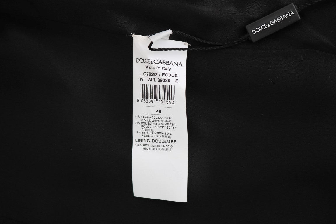 Dolce & Gabbana Schlanke Weste aus grauer Wolle mit Muster