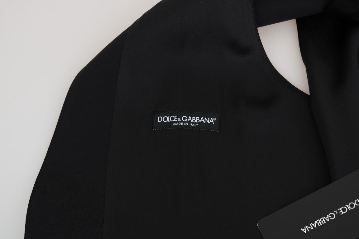 Dolce & Gabbana Schwarze Seidenweste aus Wolle