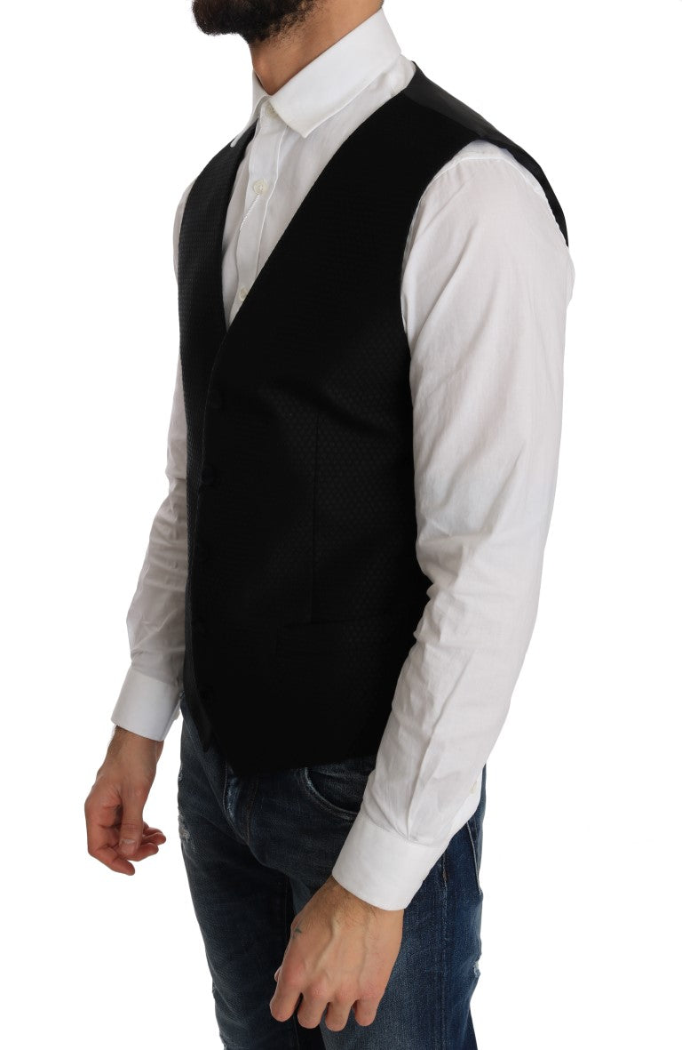 Dolce & Gabbana Schwarze Weste mit Polka-Dot-Muster