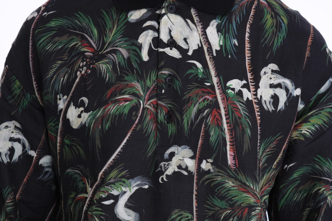 Dolce & Gabbana Schwarzes Vulkan Sizilien Kurzarm T-Shirt