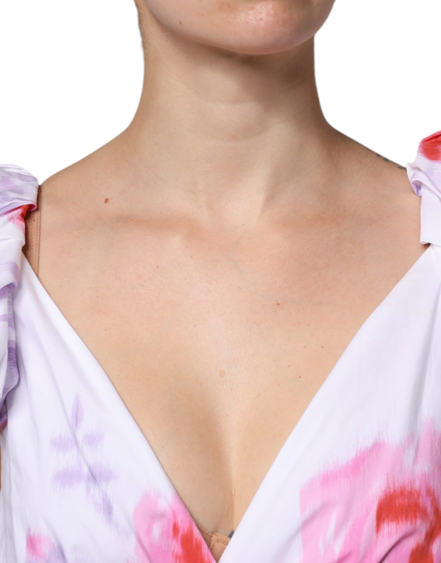 Philosophy Weißes geblümtes Maxikleid aus Baumwolle