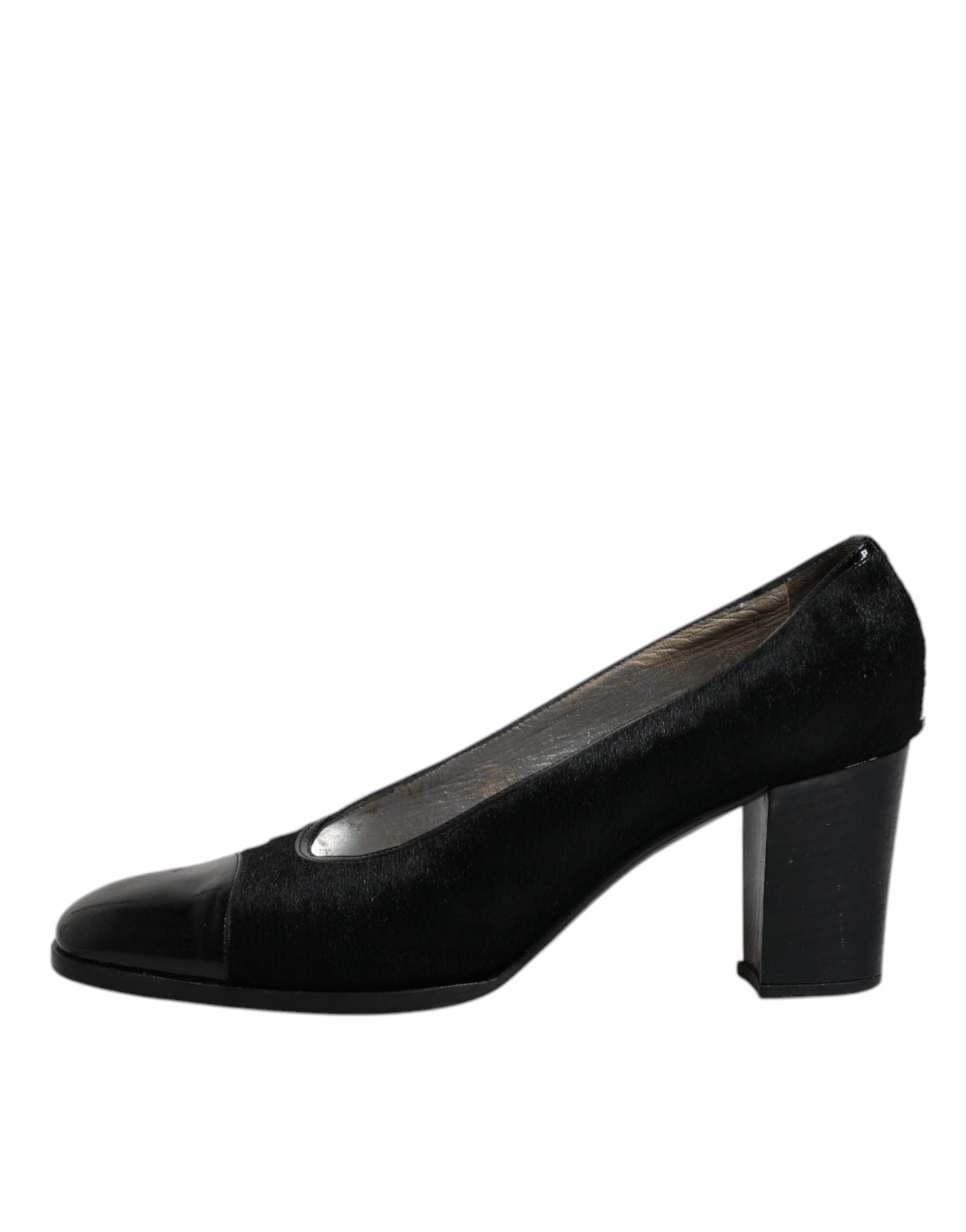 Dolce & Gabbana Schwarz Leder Blockabsatz Pumps Schuhe
