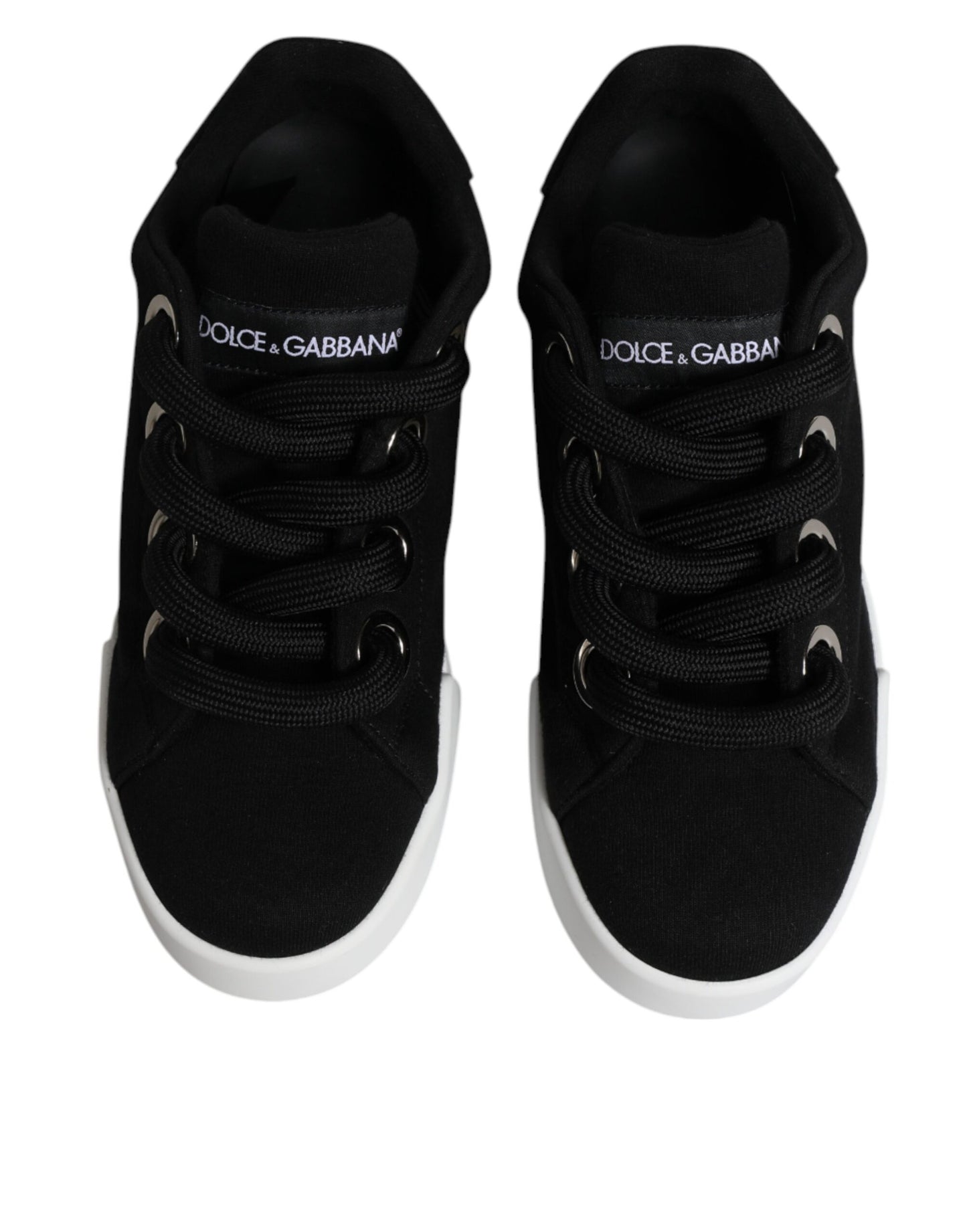 Dolce & Gabbana Schwarz Portofino Low Top Sneakers Schuhe