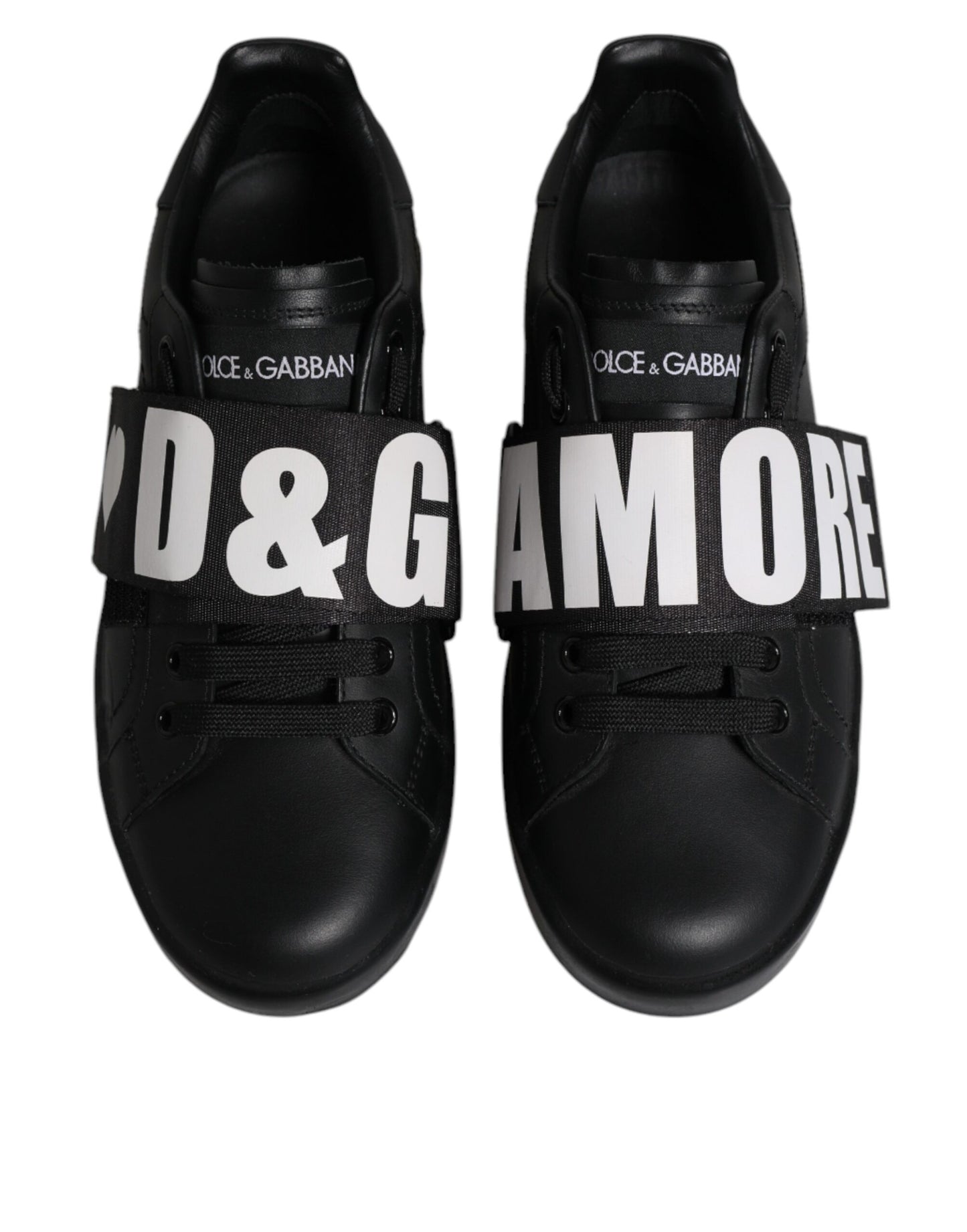 Dolce & Gabbana Schwarz D&G AMORE Low Top Sneakers Schuhe