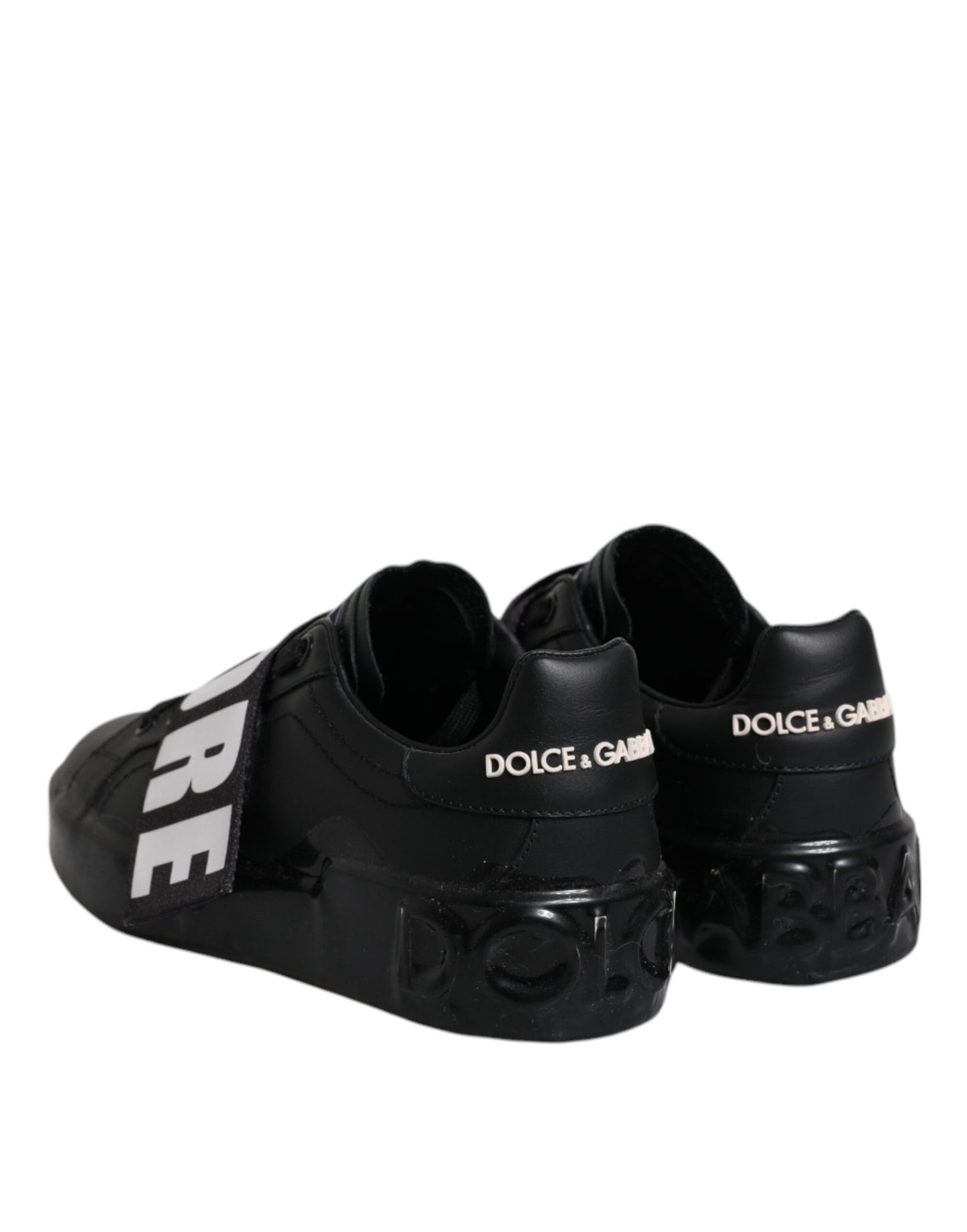 Dolce & Gabbana Schwarz D&G AMORE Low Top Sneakers Schuhe