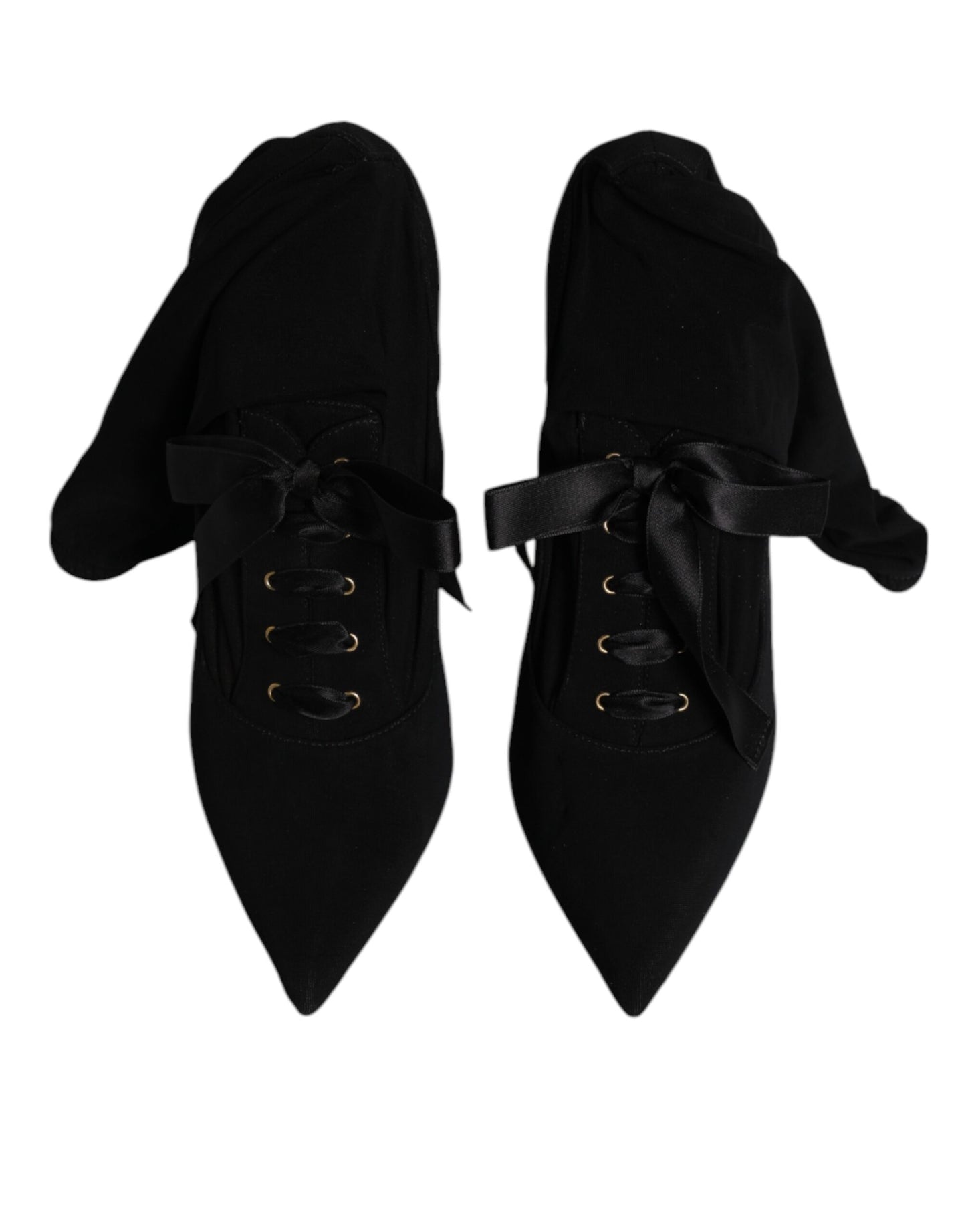 Dolce & Gabbana Schwarz Stiletto Heels Mid Calf Stiefel Schuhe