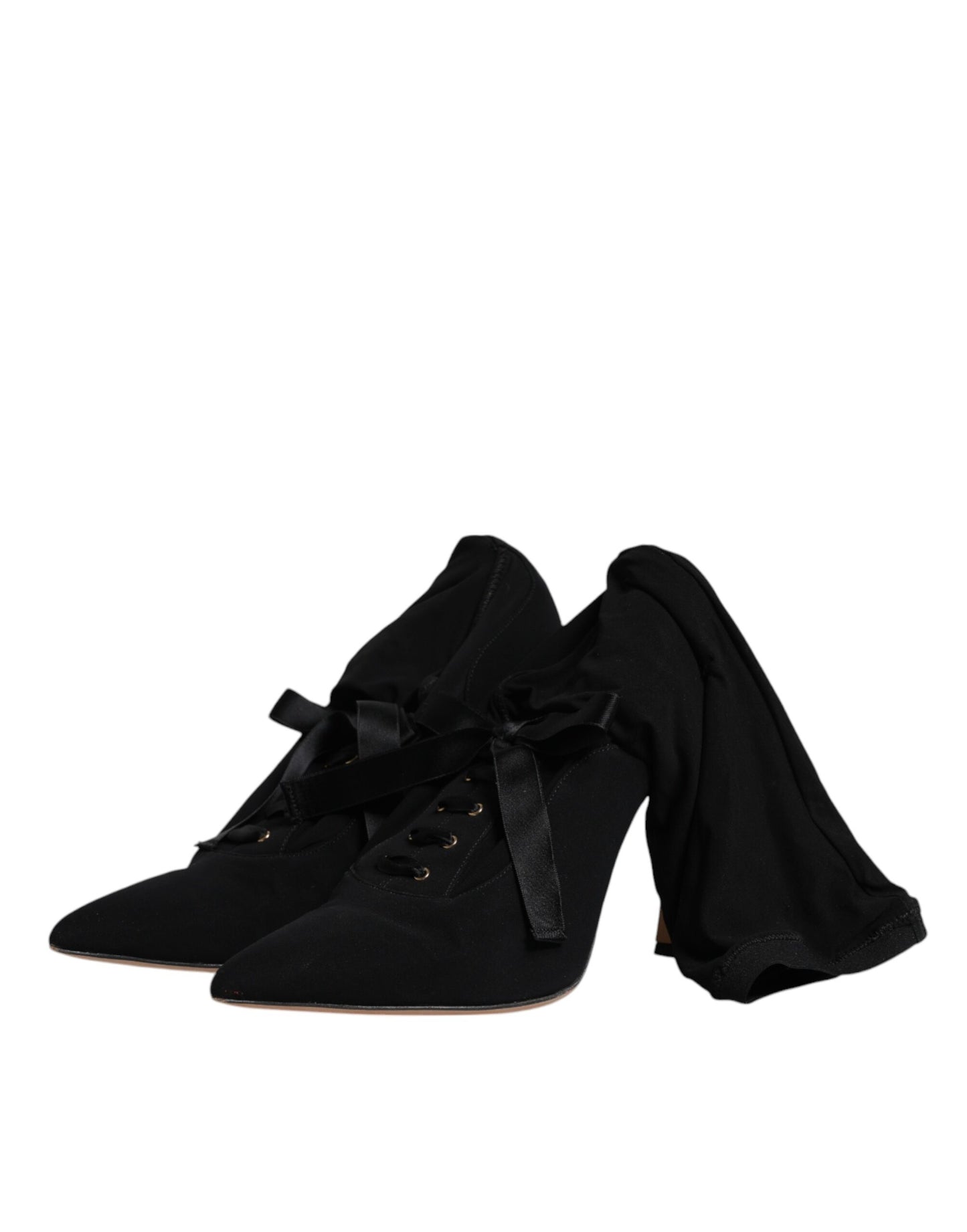 Dolce & Gabbana Schwarz Stiletto Heels Mid Calf Stiefel Schuhe