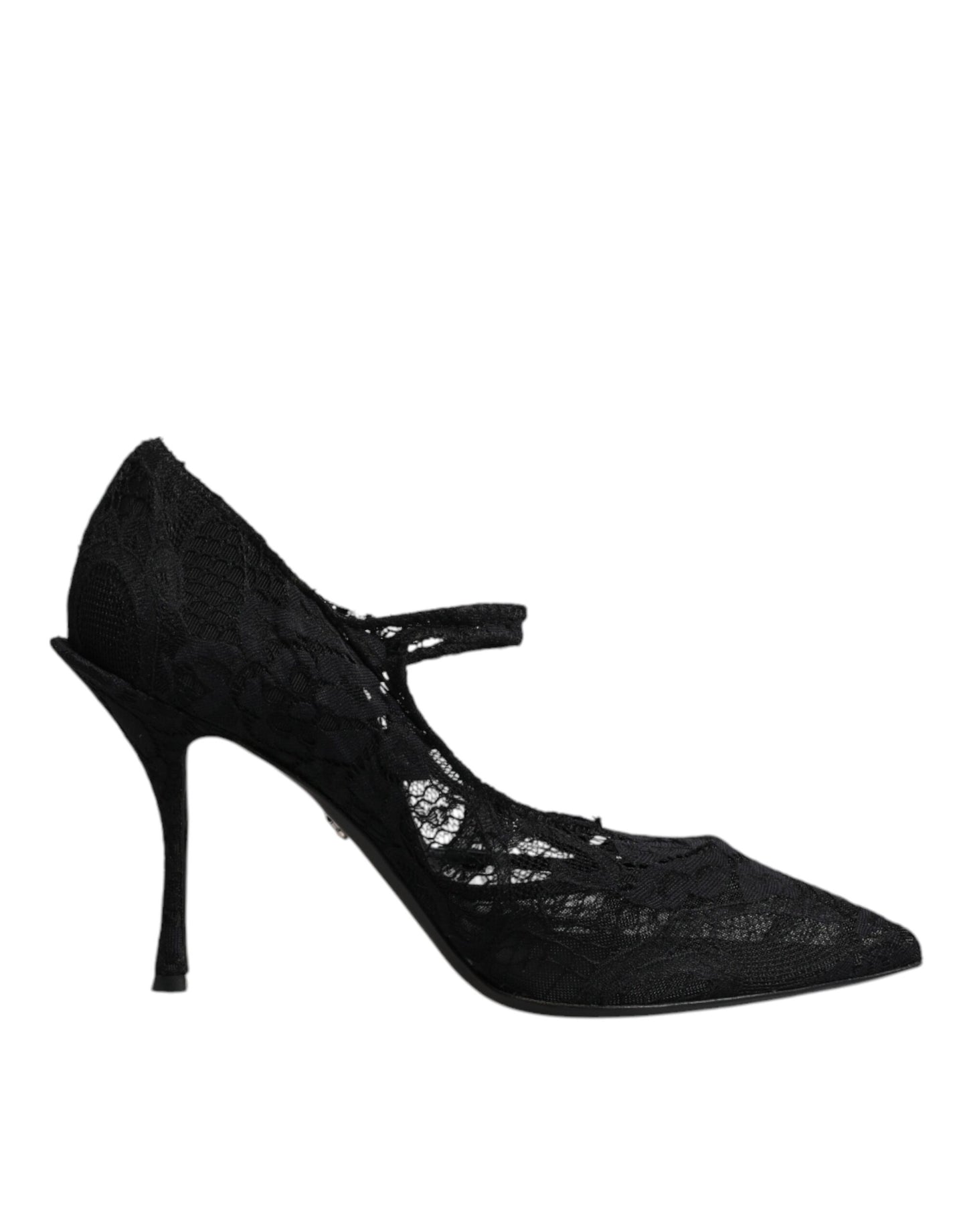 Dolce & Gabbana Schwarz Spitze Kristalle Mary Jane Pumps Schuhe