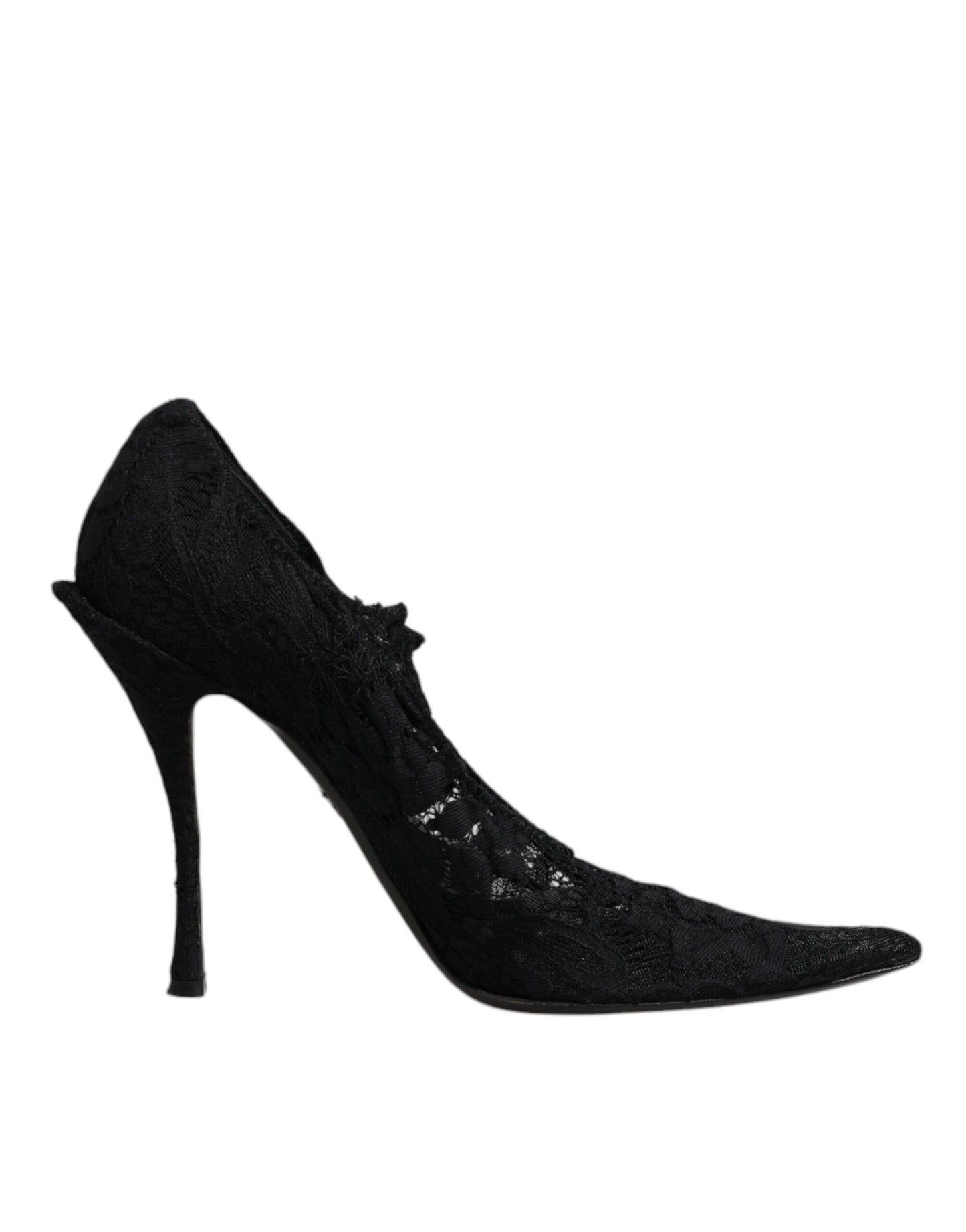Dolce & Gabbana Schwarz Spitze Kristalle Mary Jane Pumps Schuhe