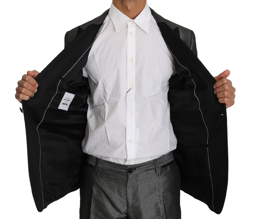 Dolce & Gabbana Grauer gemusterter MARTINI Anzug, 2-teilig