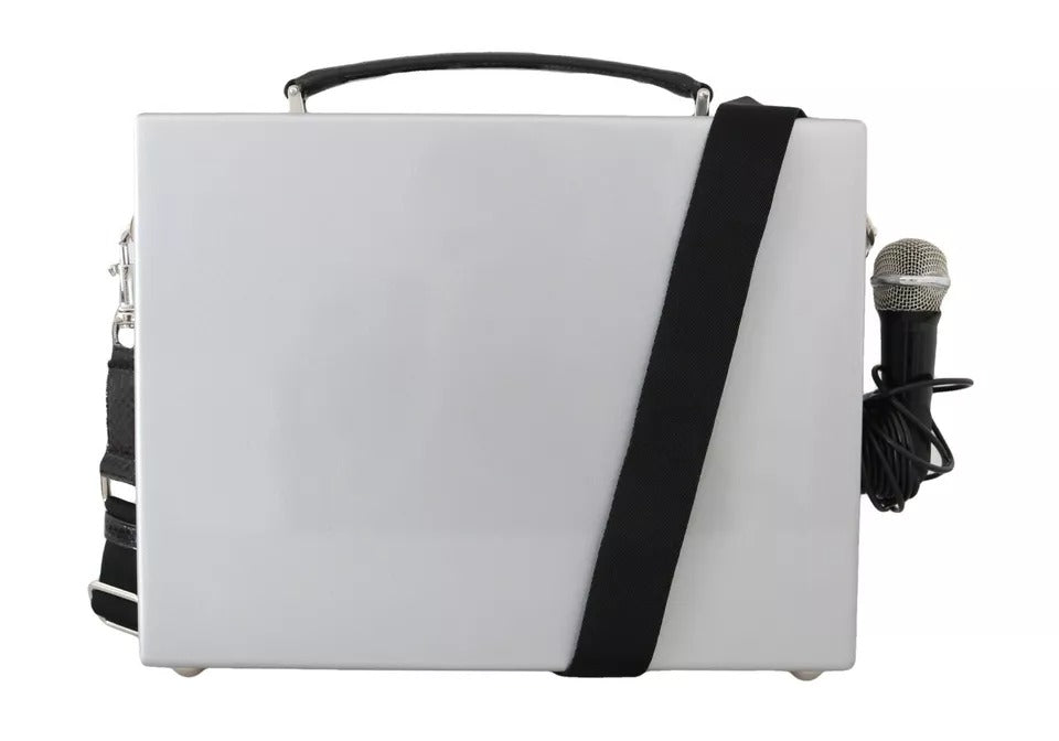 Dolce & Gabbana Silberne Retro Radio Boombox Limited Edition Handgefertigte Holztasche