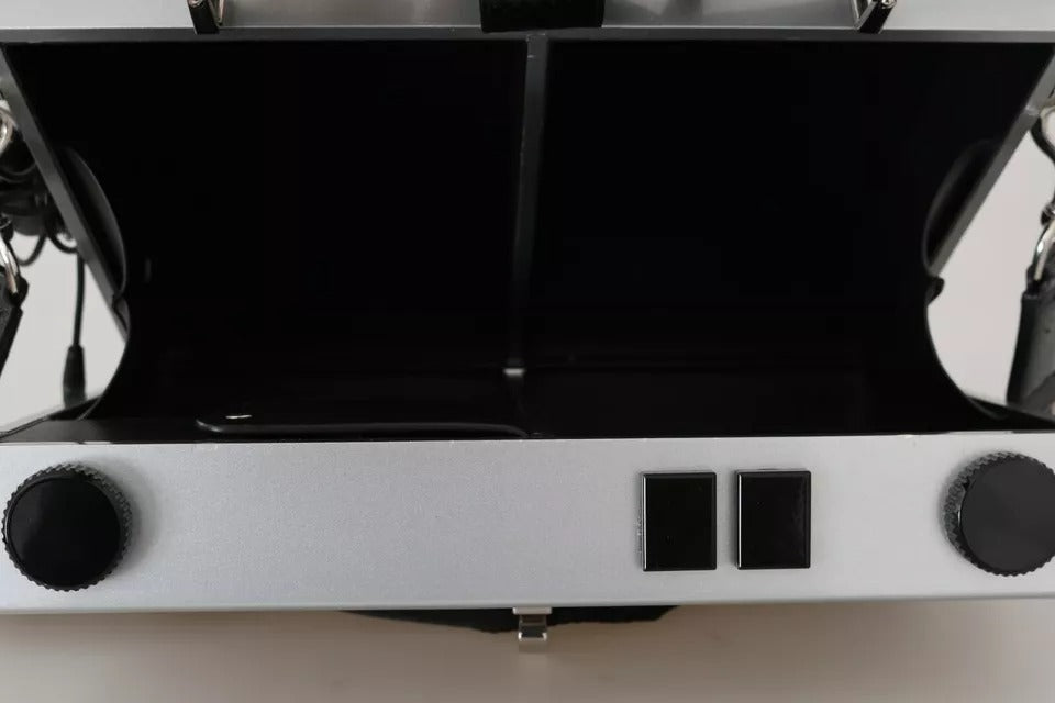 Dolce & Gabbana Silberne Retro Radio Boombox Limited Edition Handgefertigte Holztasche