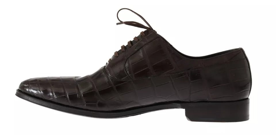 Dolce & Gabbana Braun gemusterte formelle Schuhe aus Leder