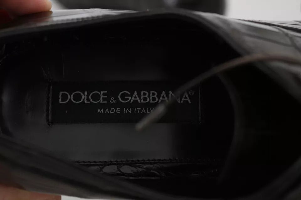Dolce & Gabbana Braun gemusterte formelle Schuhe aus Leder
