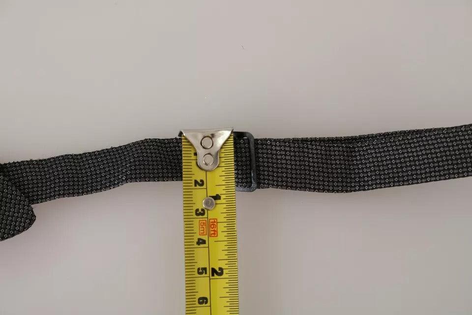 Dolce & Gabbana Graue Seidenkrawatte gemustert Herrenkrawatte Fliege