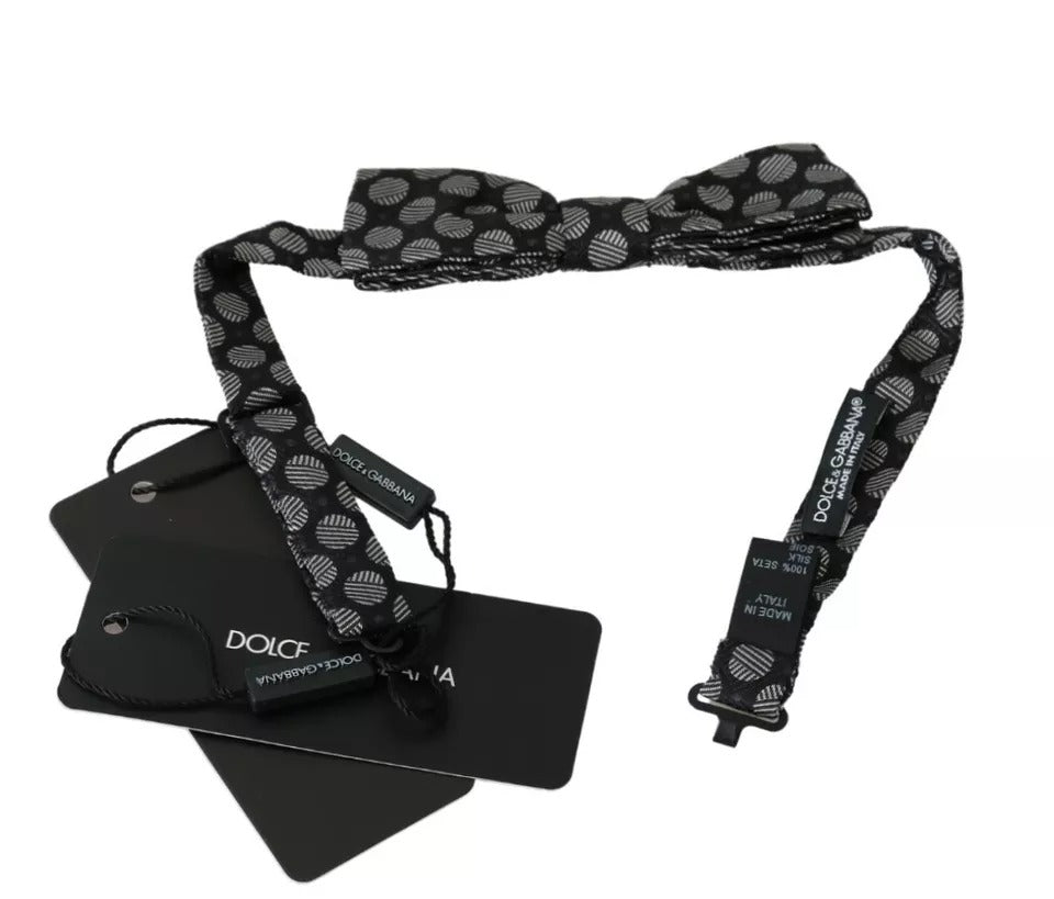 Dolce & Gabbana Schwarze Seide Kreise Männer Krawatte Fliege