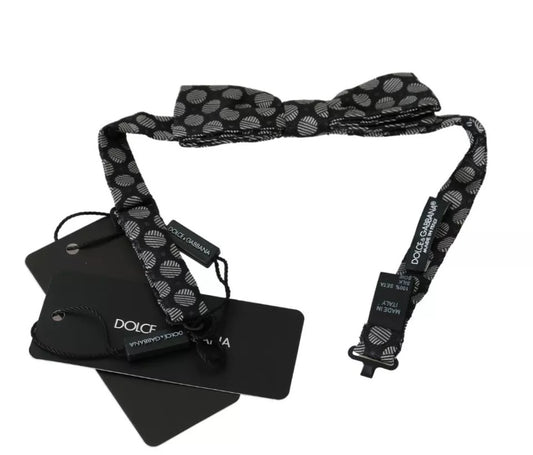 Dolce & Gabbana Schwarze Seide Kreise Männer Krawatte Fliege