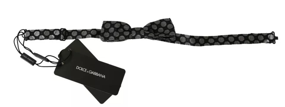 Dolce & Gabbana Schwarze Seide Kreise Männer Krawatte Fliege