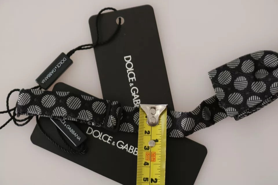 Dolce & Gabbana Schwarze Seide Kreise Männer Krawatte Fliege