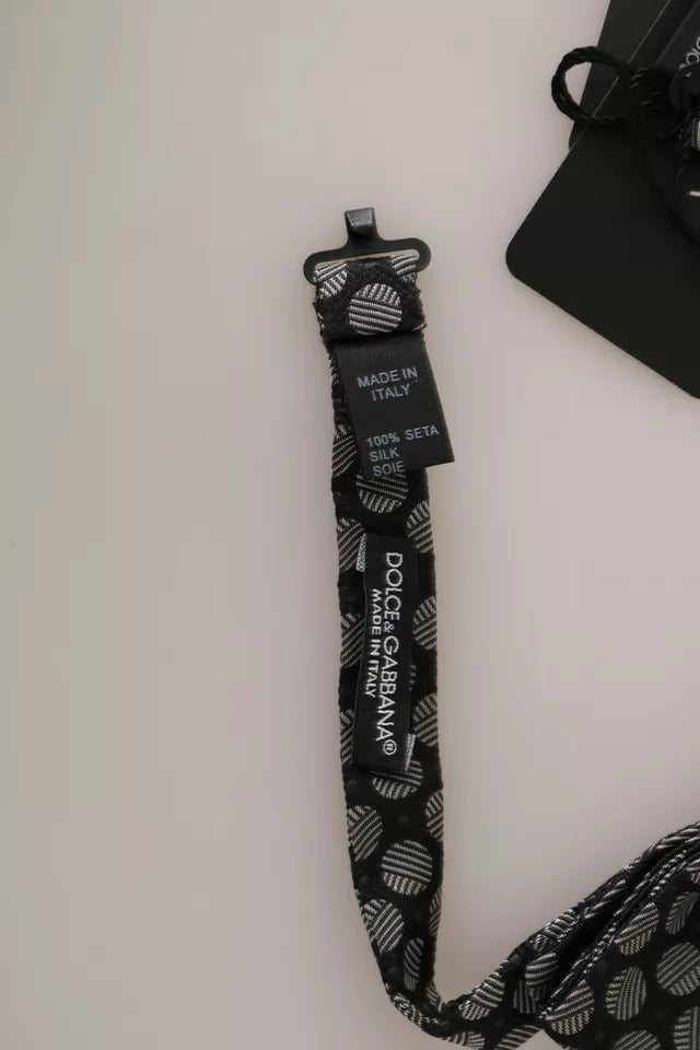 Dolce & Gabbana Schwarze Seide Kreise Männer Krawatte Fliege