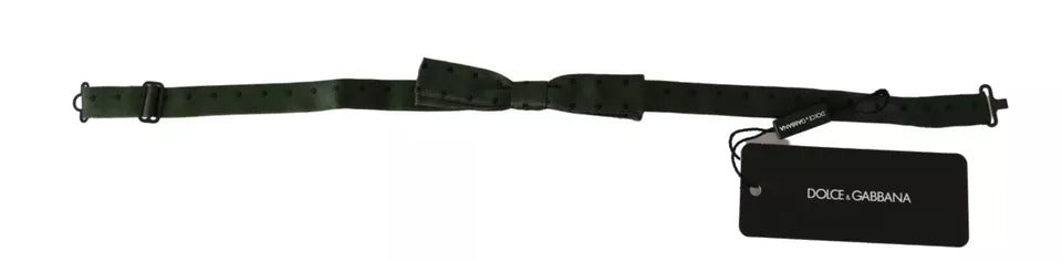 Dolce & Gabbana Grüne Seidenkrawatte gepunktet Herren Krawatte Fliege