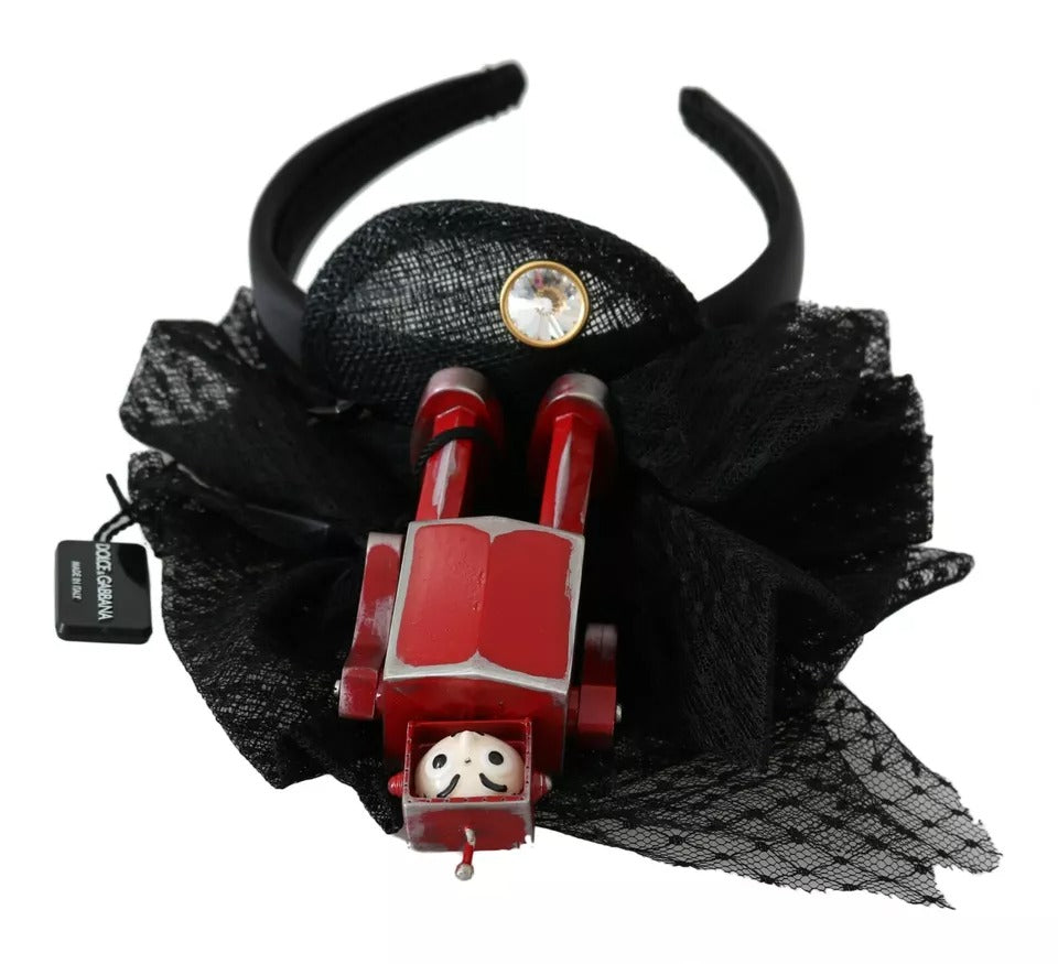 Dolce & Gabbana Rot Schwarz Roboter Klar Kristall Stirnband Tiara Diadem