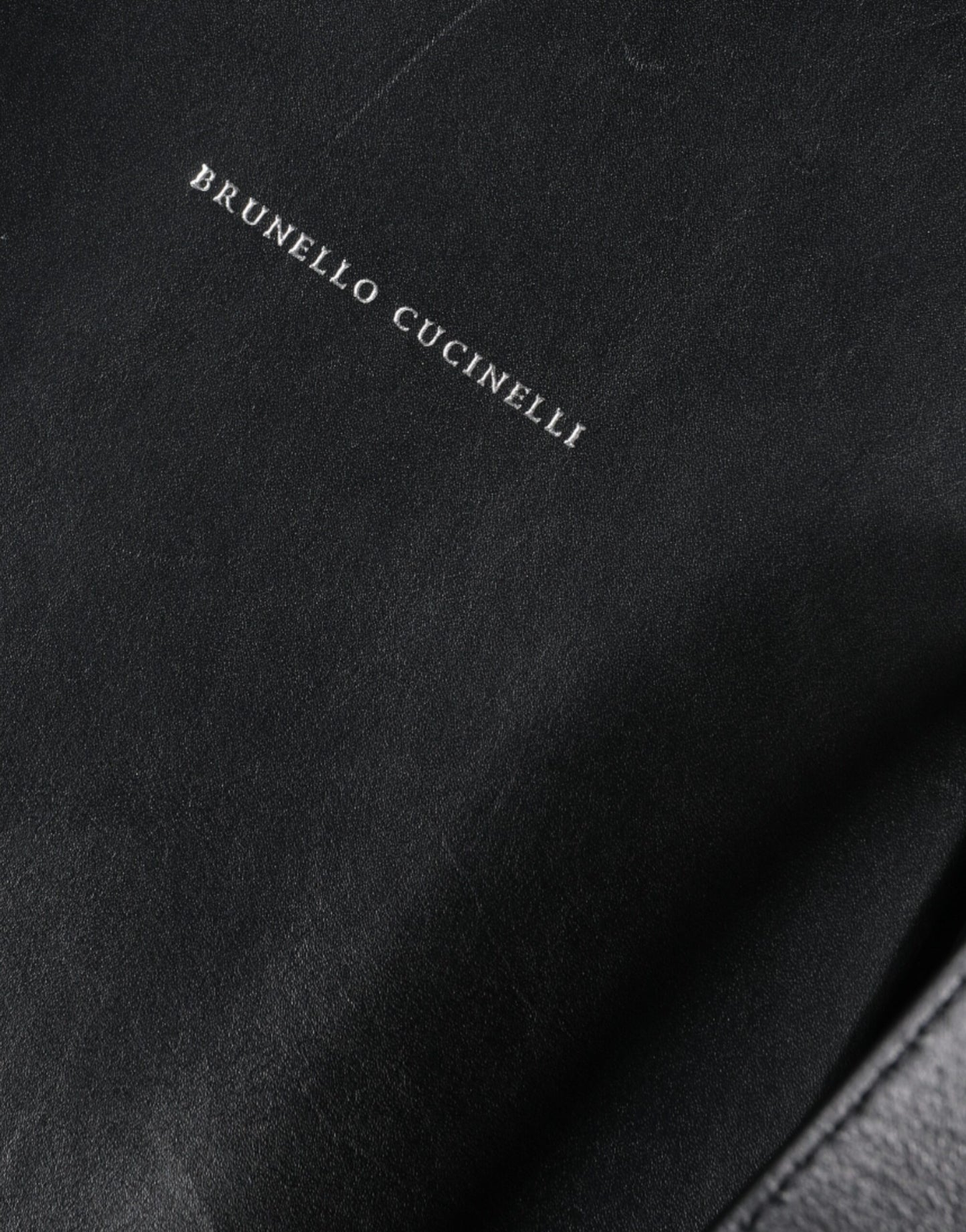 Brunello Cucinelli Schwarze Leder-Logo-Schulterriemen-Einkaufstasche