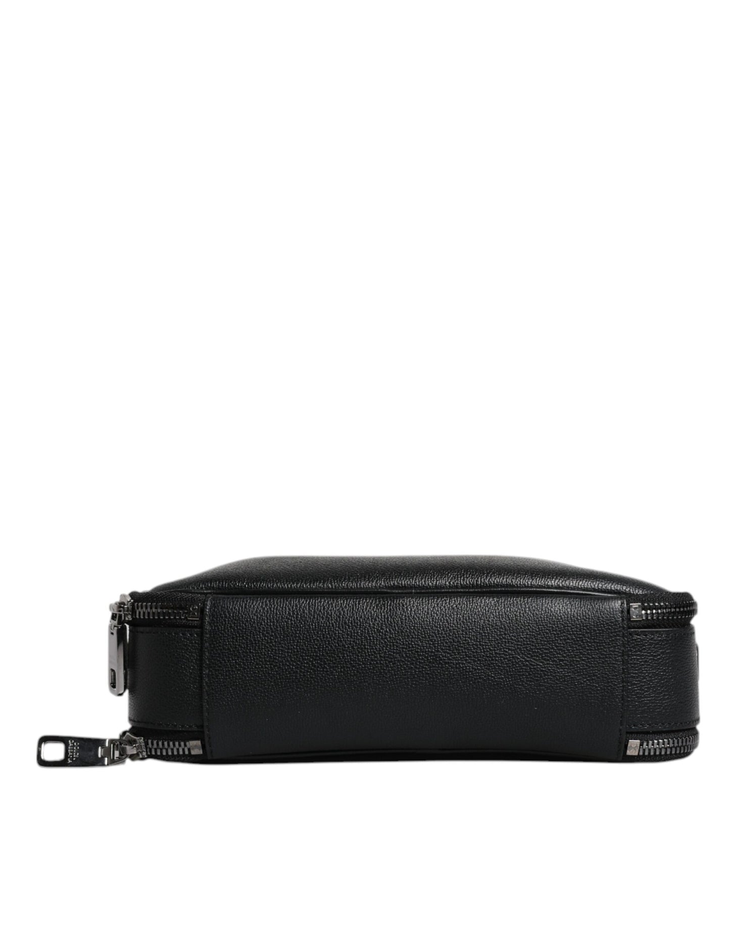 Dolce & Gabbana Schwarze Nylon Leder Logo Top Handle Crossbody Tasche