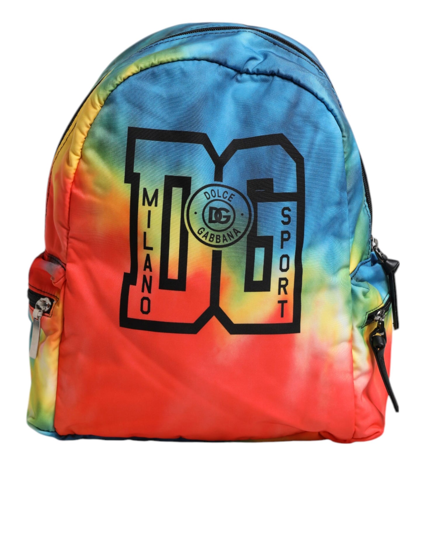 Dolce & Gabbana Multicolor Tie Dye Nylon Logo Print Kinder Rucksack Tasche