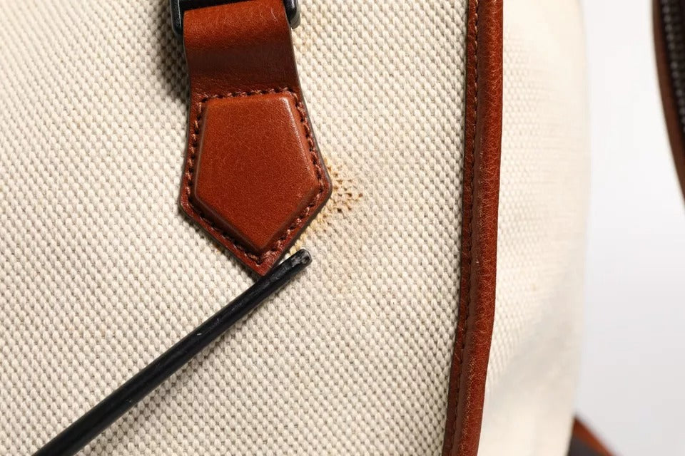 Dolce & Gabbana Beige Braun Canvas Leder Travel Back Pack Tasche