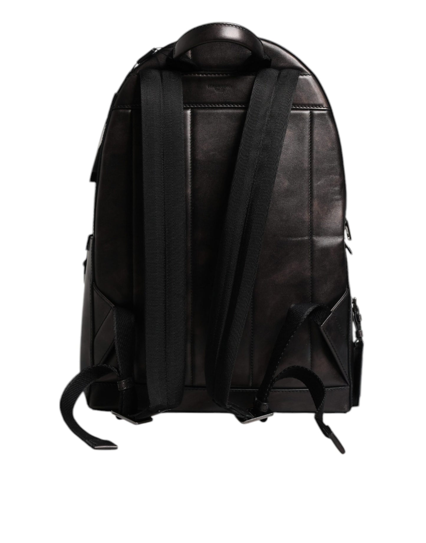 Dolce & Gabbana Bronze Leder Schule Travel Backpack Tasche