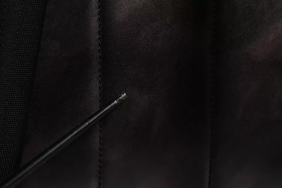 Dolce & Gabbana Bronze Leder Schule Travel Backpack Tasche