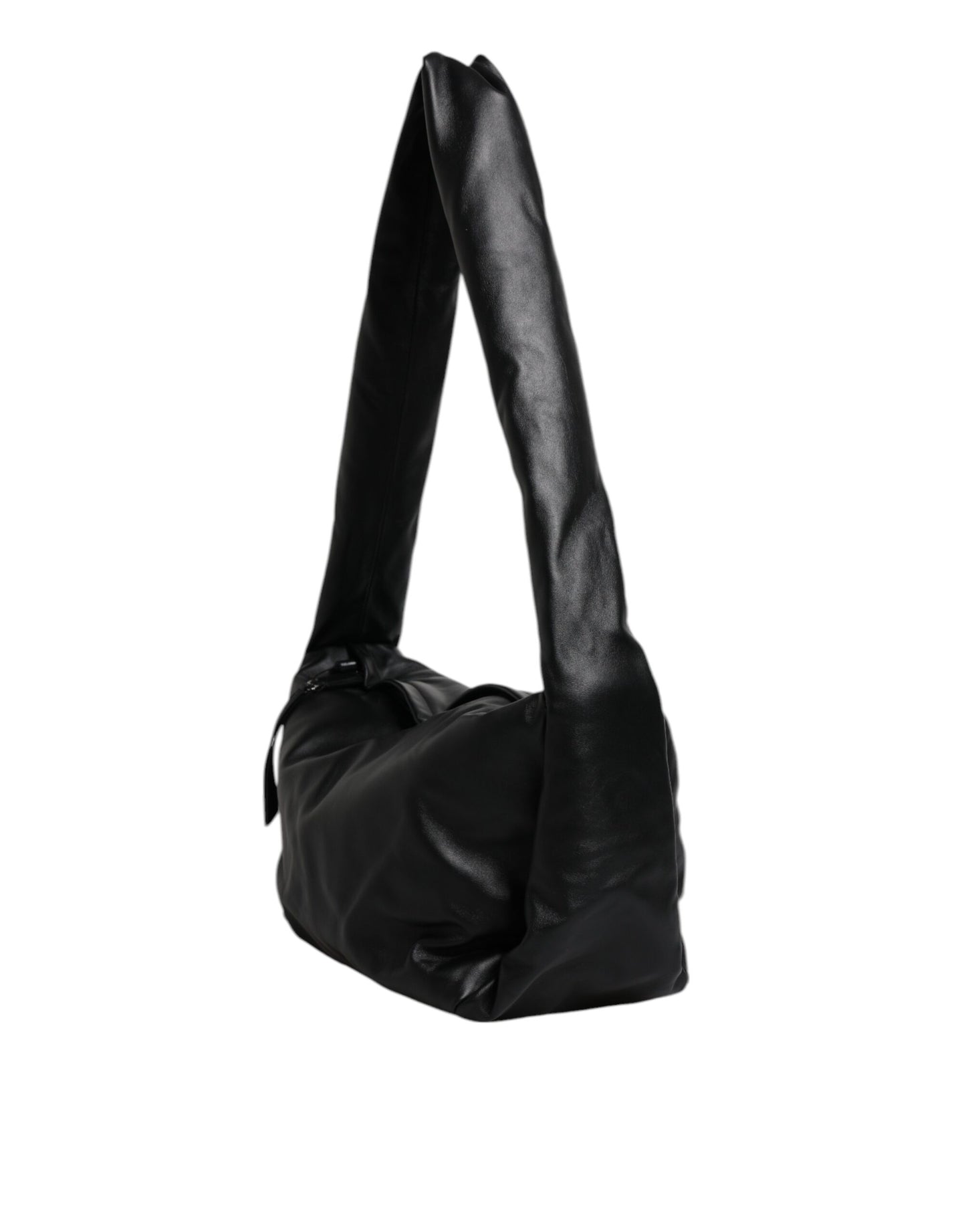 Dolce & Gabbana Schwarze Leder-Logo-Plakette Umhängetasche