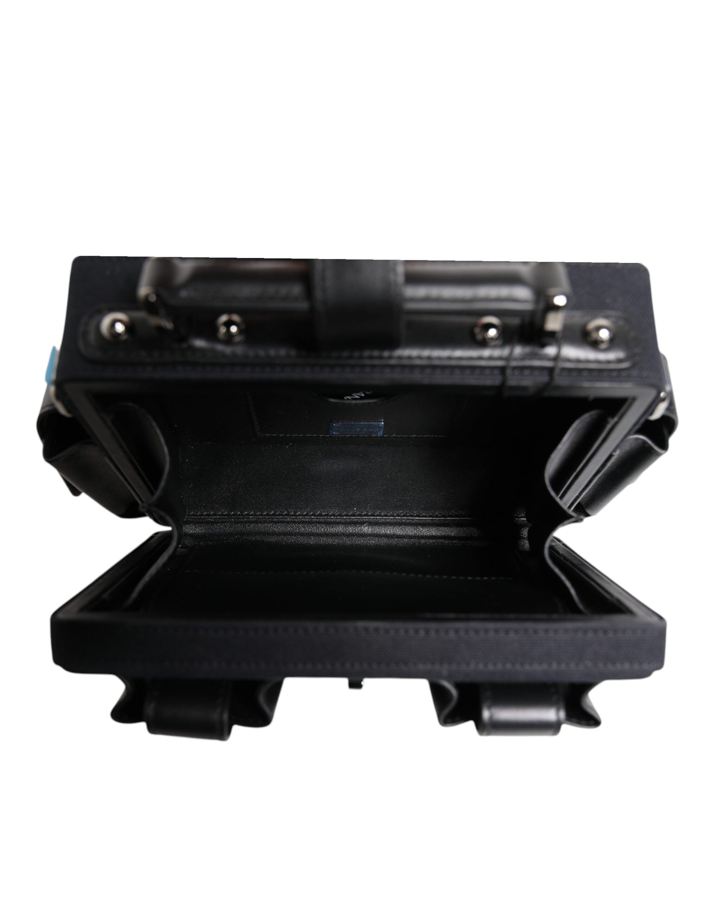 Dolce & Gabbana Schwarze Leder Crossbody Tasche mit oberem Griff