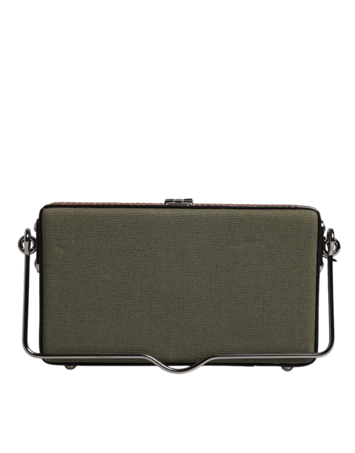 Dolce & Gabbana Grün Braun Leder Clutch Geldbeutel Tasche