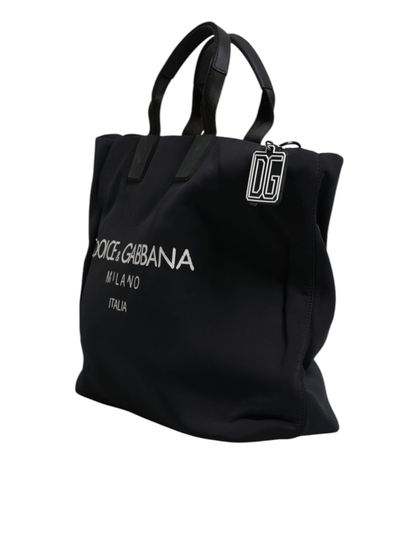 Dolce & Gabbana Schwarzer Canvas DG Logo Frauen Shopping Hand Tote Bag