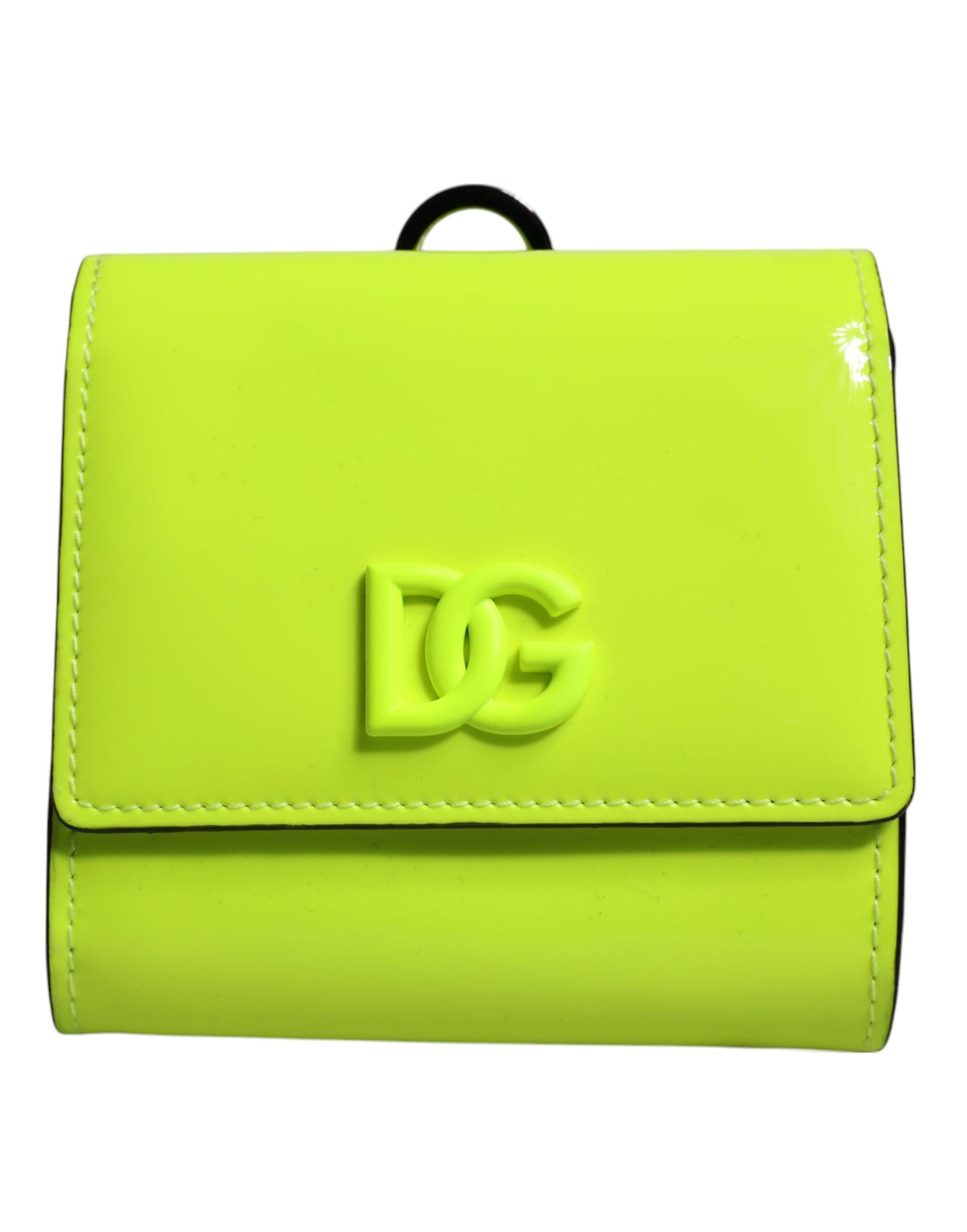 Dolce & Gabbana Gelb Grün Bifold DG Logo Halsband Karteninhaber Brieftasche