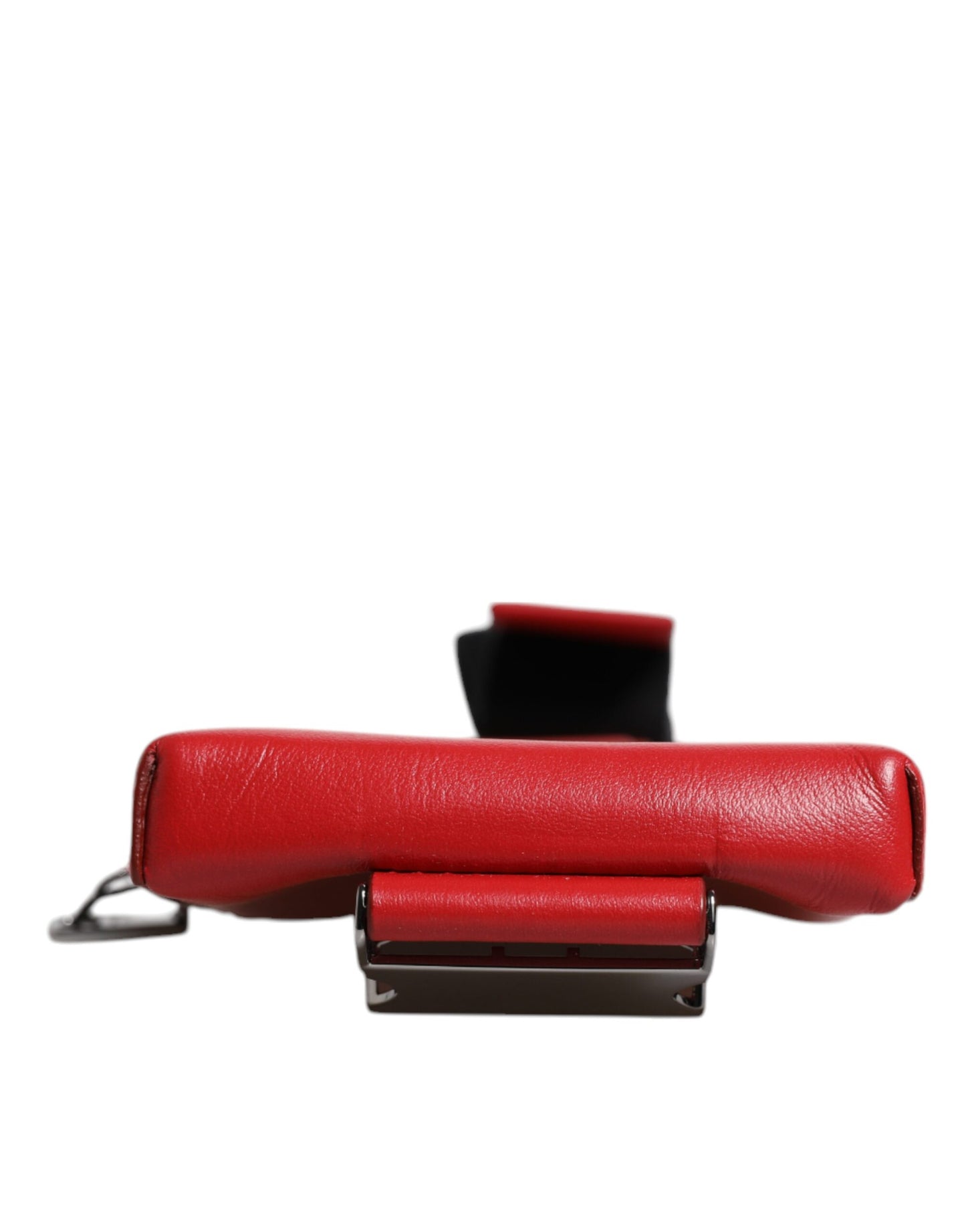 Dolce & Gabbana Rotes Leder Logo Zip um Kartenhalter Breite Riemen Brieftasche