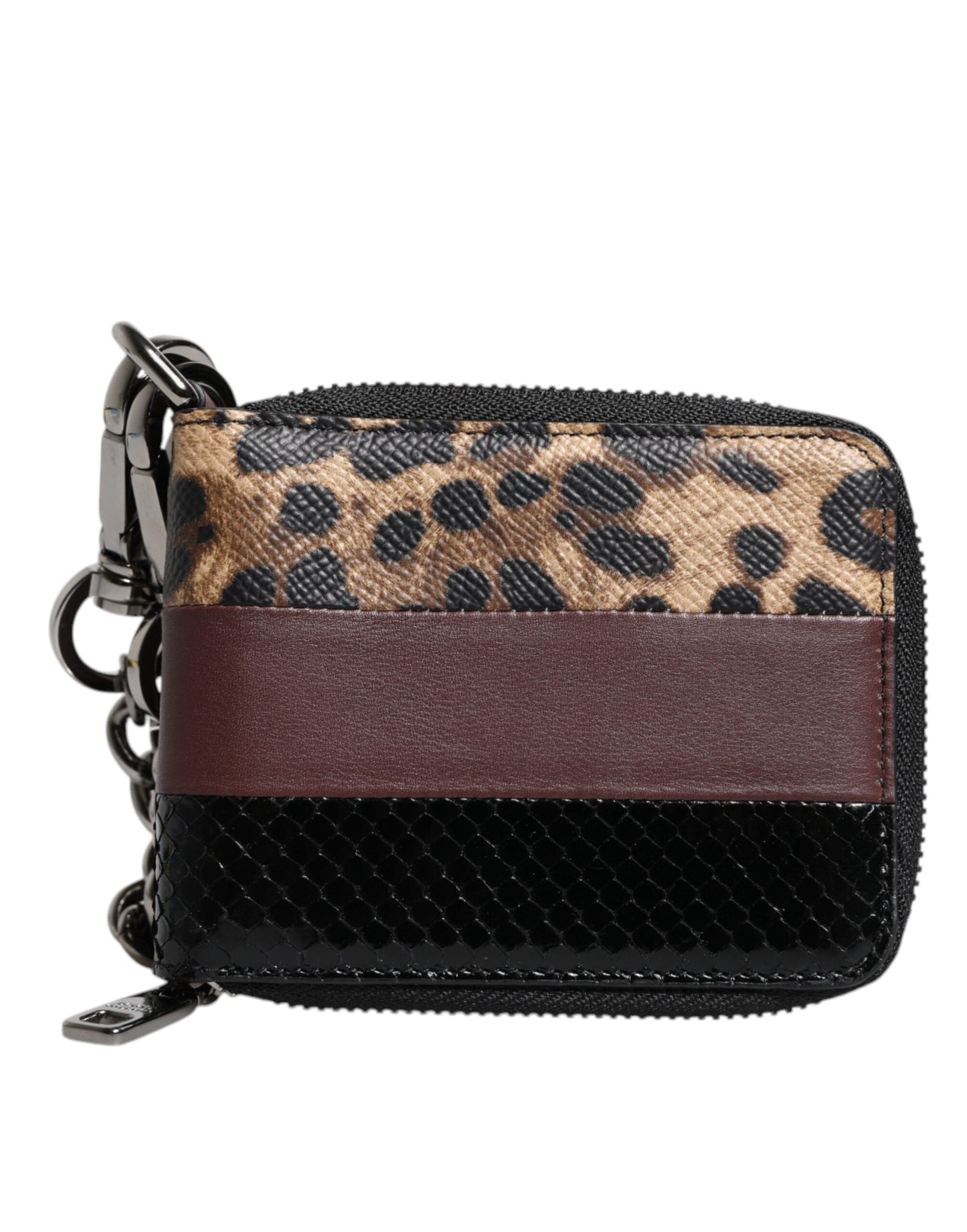 Dolce & Gabbana Multicolor Leopard Leder DG Bifold Card Holder Geldbörse