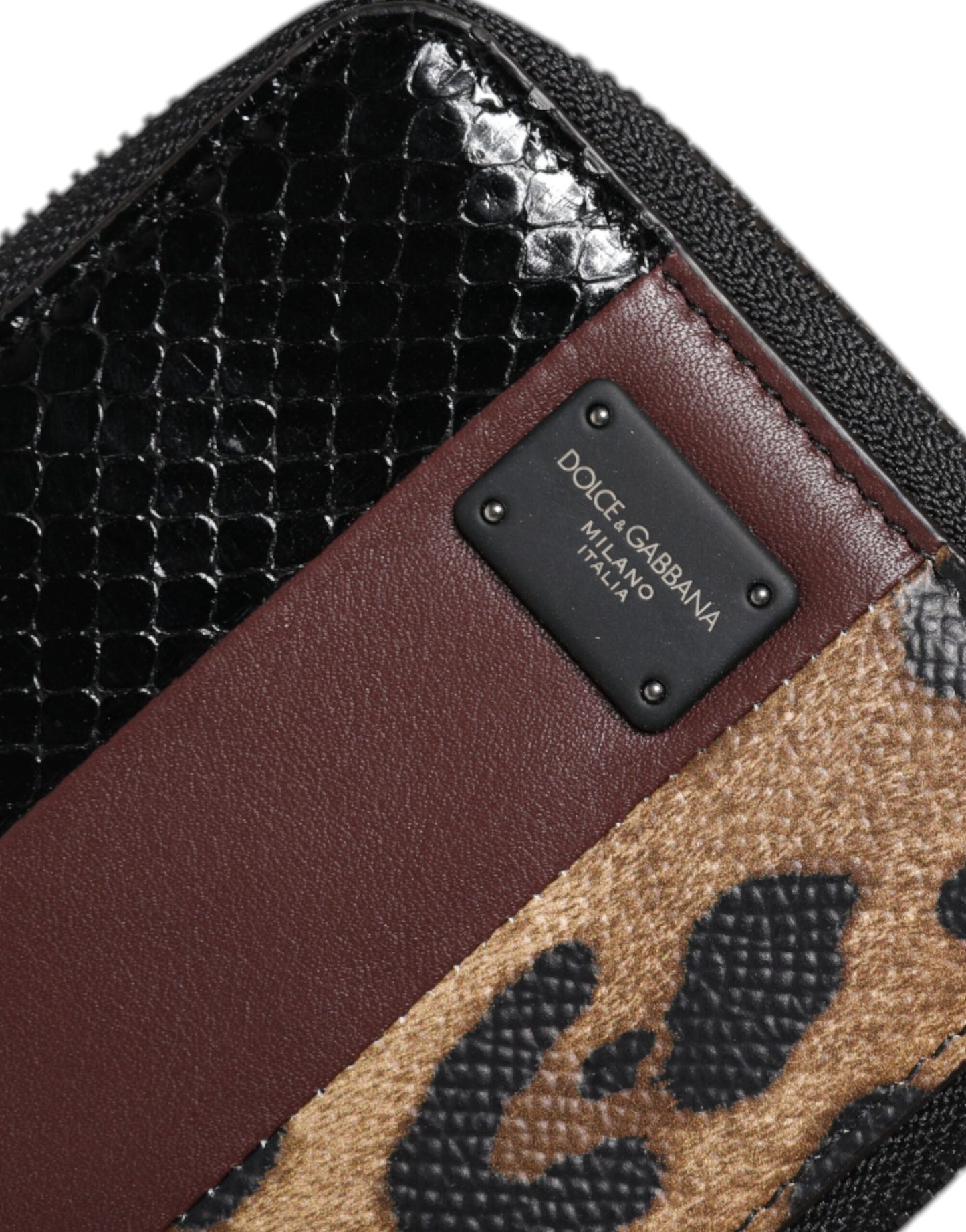 Dolce & Gabbana Multicolor Leopard Leder DG Bifold Card Holder Geldbörse