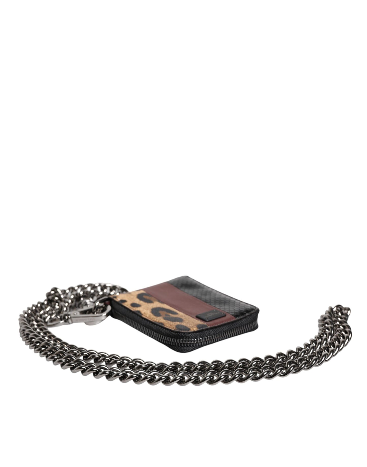 Dolce & Gabbana Multicolor Leopard Leder DG Bifold Card Holder Geldbörse